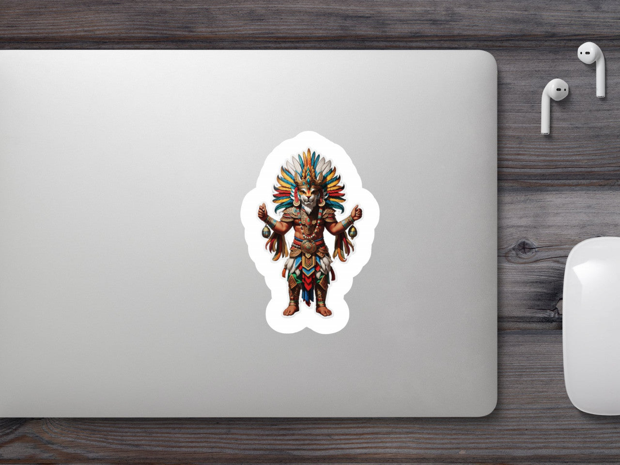 Set 3 bucati, Sticker decorativ, Creatura mitologica Cipactli cu costum, Rezistent la apa, NO385, 6 cm, Multicolor