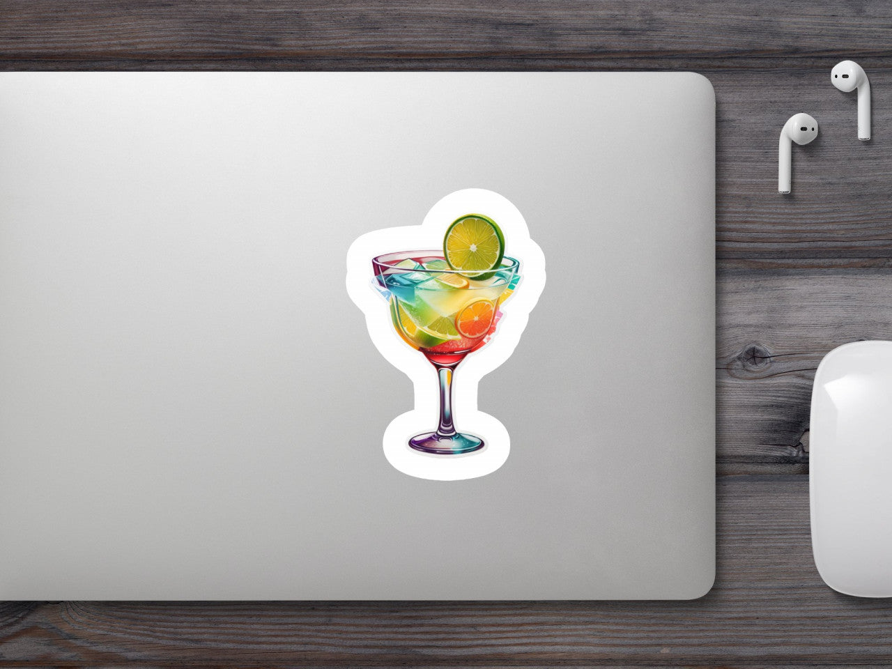 Set 3 bucati, Sticker decorativ, Cupa de cocktail Margarita, Rezistent la apa, NO871, 6 cm, Multicolor