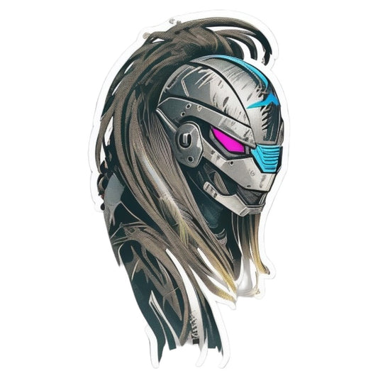 Set 3 bucati, Sticker decorativ, Cyber Predator casca, Rezistent la apa, NO2033, 6 cm, Multicolor