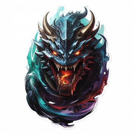 Set 3 bucati, Sticker decorativ, Demon Leviathan, Rezistent la apa, NO797, 6 cm, Multicolor