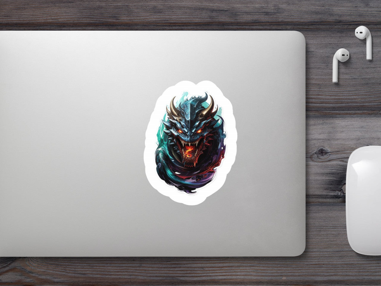 Set 3 bucati, Sticker decorativ, Demon Leviathan, Rezistent la apa, NO797, 6 cm, Multicolor