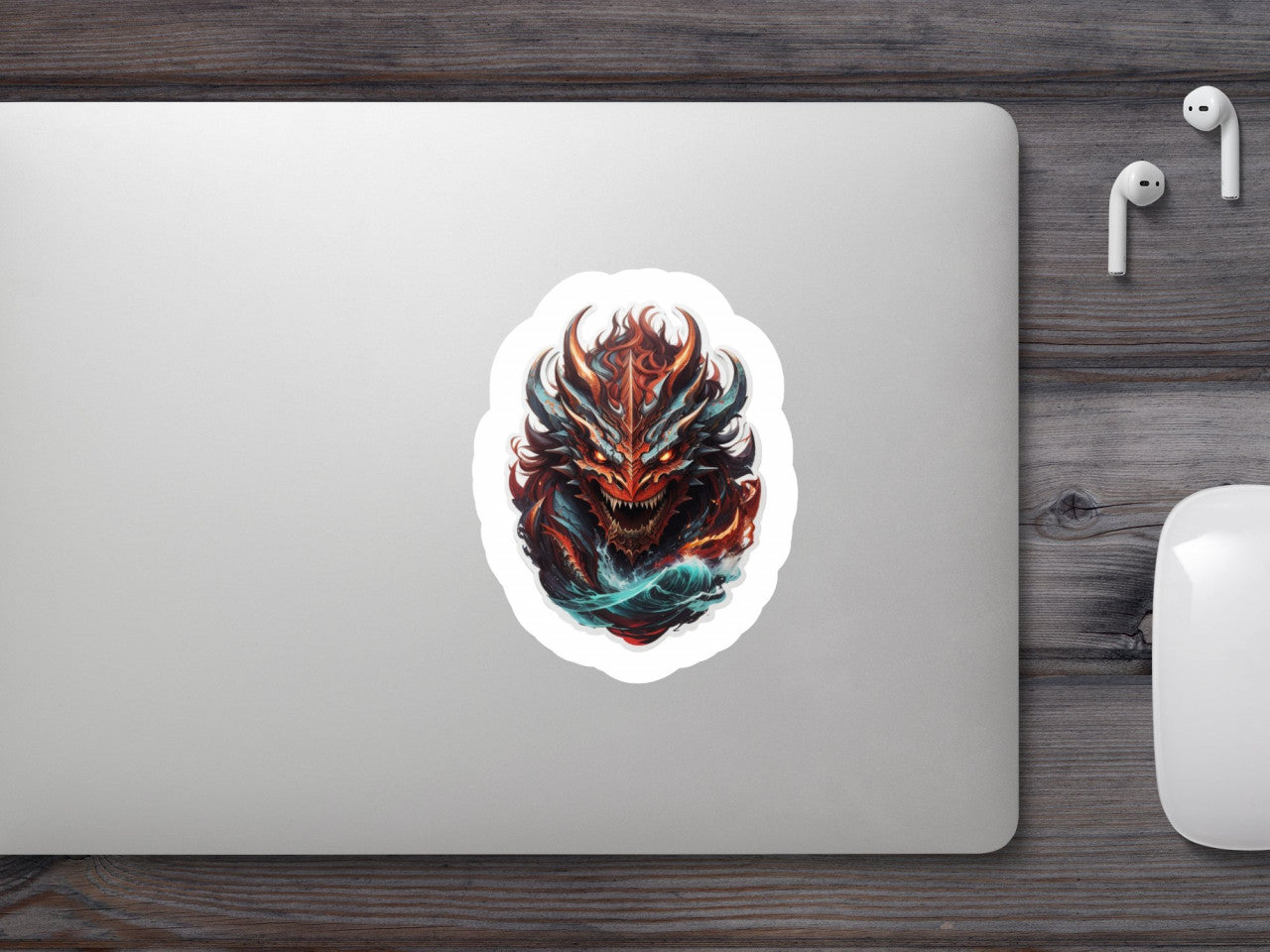 Set 3 bucati, Sticker decorativ, Demon Leviathan, Rezistent la apa, NO799, 6 cm, Multicolor