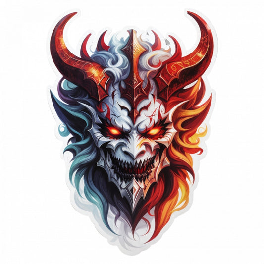 Set 3 bucati, Sticker decorativ, Demon Valac, Rezistent la apa, NO1338, 6 cm, Multicolor
