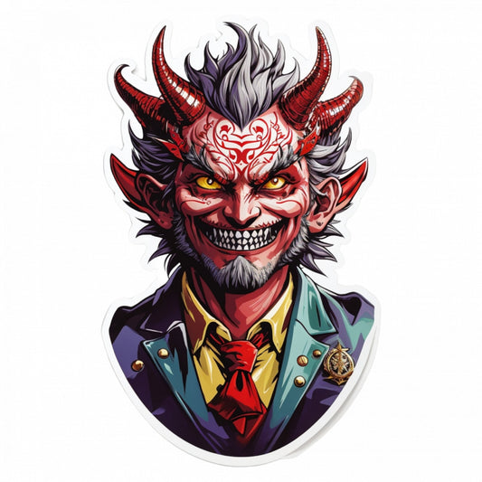 Set 3 bucati, Sticker decorativ, Demonul Beelzebub, Rezistent la apa, NO66, 6 cm, Multicolor