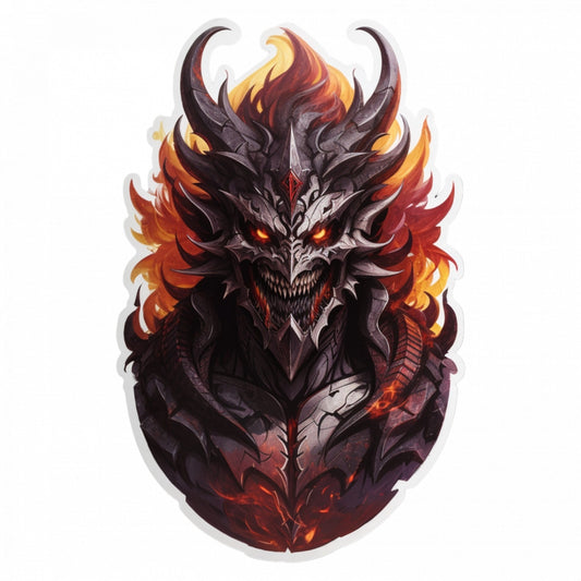 Set 3 bucati, Sticker decorativ, Demonul Belial, Rezistent la apa, NO52, 6 cm, Multicolor