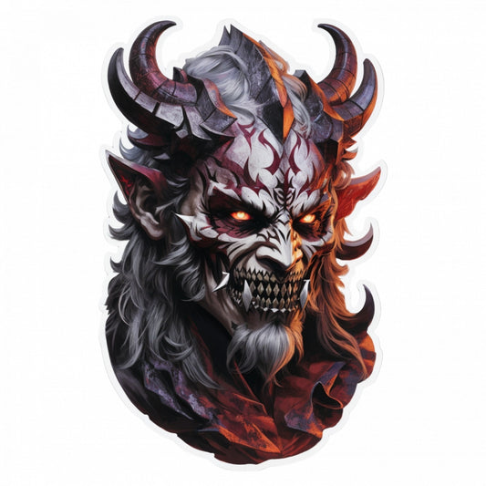 Set 3 bucati, Sticker decorativ, Demonul Belphegor portret, Rezistent la apa, NO45, 6 cm, Multicolor