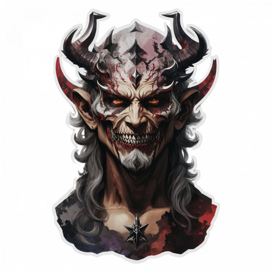 Set 3 bucati, Sticker decorativ, Demonul Belphegor, Rezistent la apa, NO46, 6 cm, Multicolor