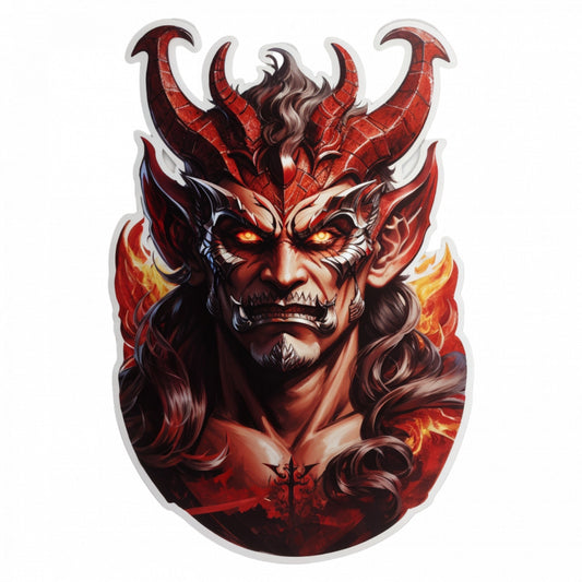 Set 3 bucati, Sticker decorativ, Demonul Satan, Rezistent la apa, NO1169, 6 cm, Multicolor