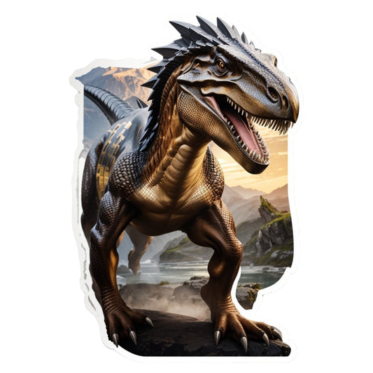 Set 3 bucati, Sticker decorativ, Dinozaur Allosaurus, Rezistent la apa, NO1423, 6 cm, Multicolor