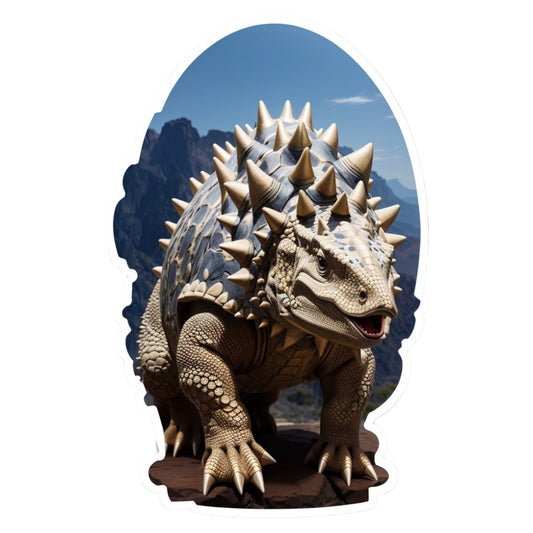 Set 3 bucati, Sticker decorativ, Dinozaur Ankylosaurus, Rezistent la apa, NO1427, 6 cm, Multicolor