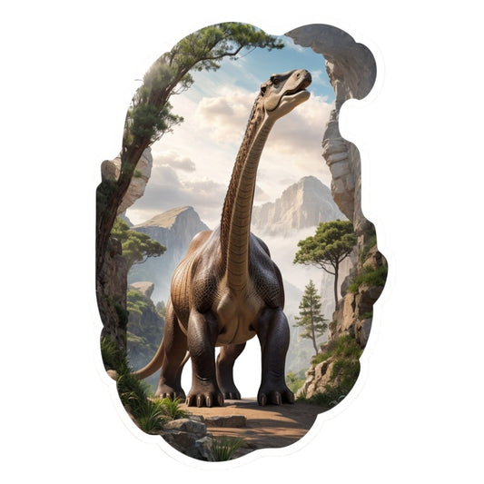 Set 3 bucati, Sticker decorativ, Dinozaur Diplodocus, Rezistent la apa, NO1428, 6 cm, Multicolor