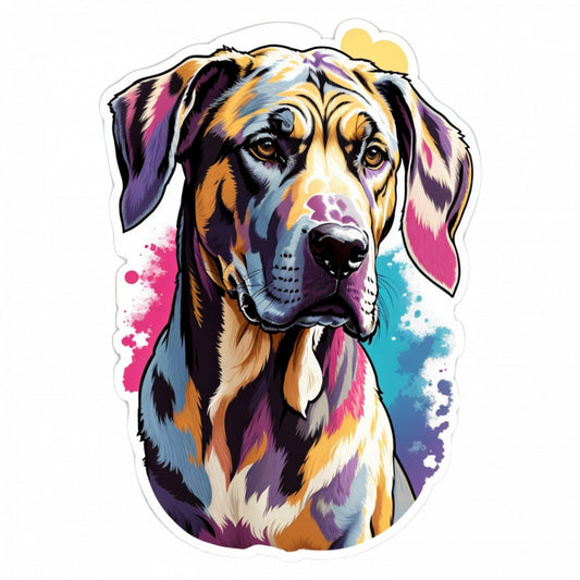 Set 3 bucati, Sticker decorativ, Dog german, Rezistent la apa, NO646, 6 cm, Multicolor