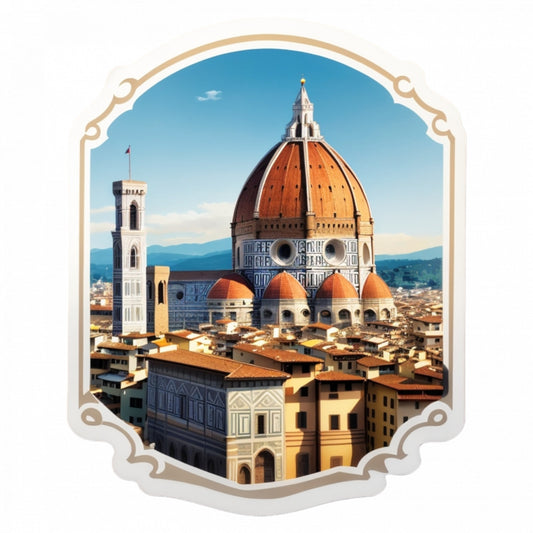 Set 3 bucati, Sticker decorativ, Domul din Florenta , Rezistent la apa, NO549, 6 cm, Multicolor