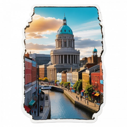 Set 3 bucati, Sticker decorativ, Dubai canal, Rezistent la apa, NO500, 6 cm, Multicolor