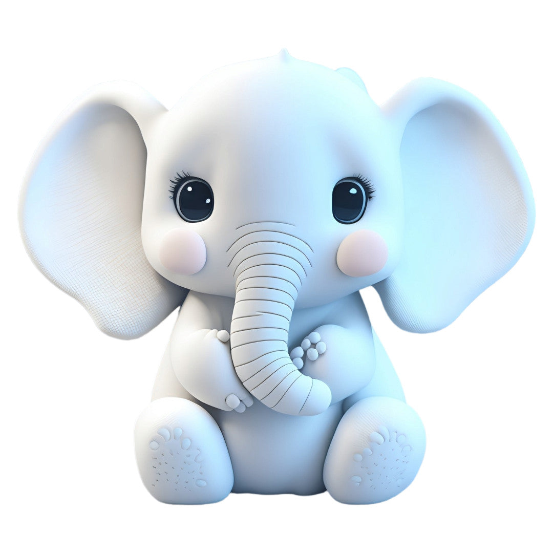 Set 3 bucati, Sticker decorativ, Elefantul Bibi, Rezistent la apa, NO1687, 6 cm, Multicolor