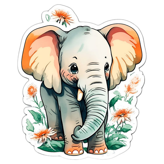 Set 3 bucati, Sticker decorativ, Elefantul Jumbo, Rezistent la apa, NO1895, 6 cm, Multicolor