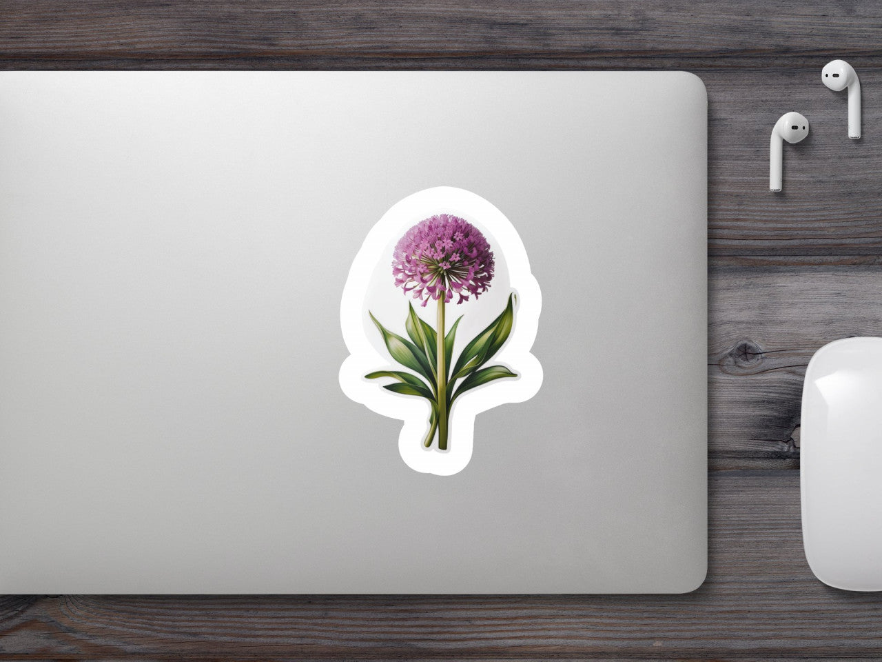 Set 3 bucati, Sticker decorativ, Floare de Allium, Rezistent la apa, NO222, 6 cm, Multicolor