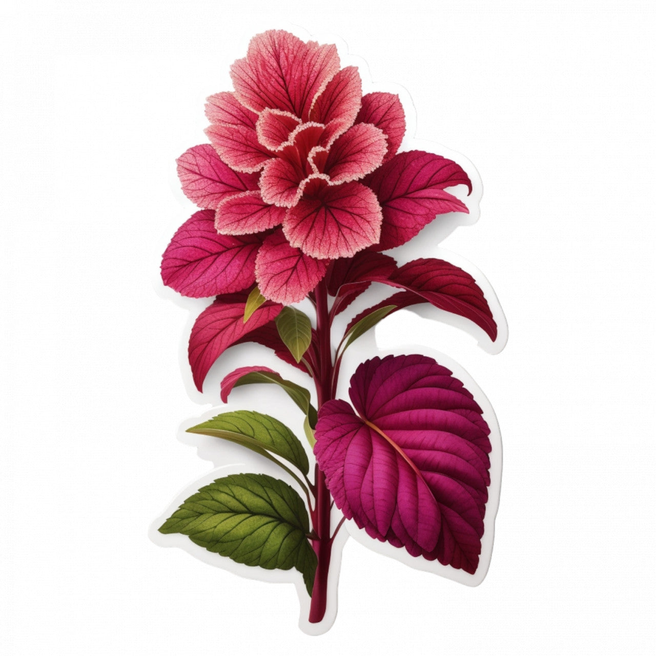 Set 3 bucati, Sticker decorativ, Floare de Amaranth, Rezistent la apa, NO214, 6 cm, Multicolor