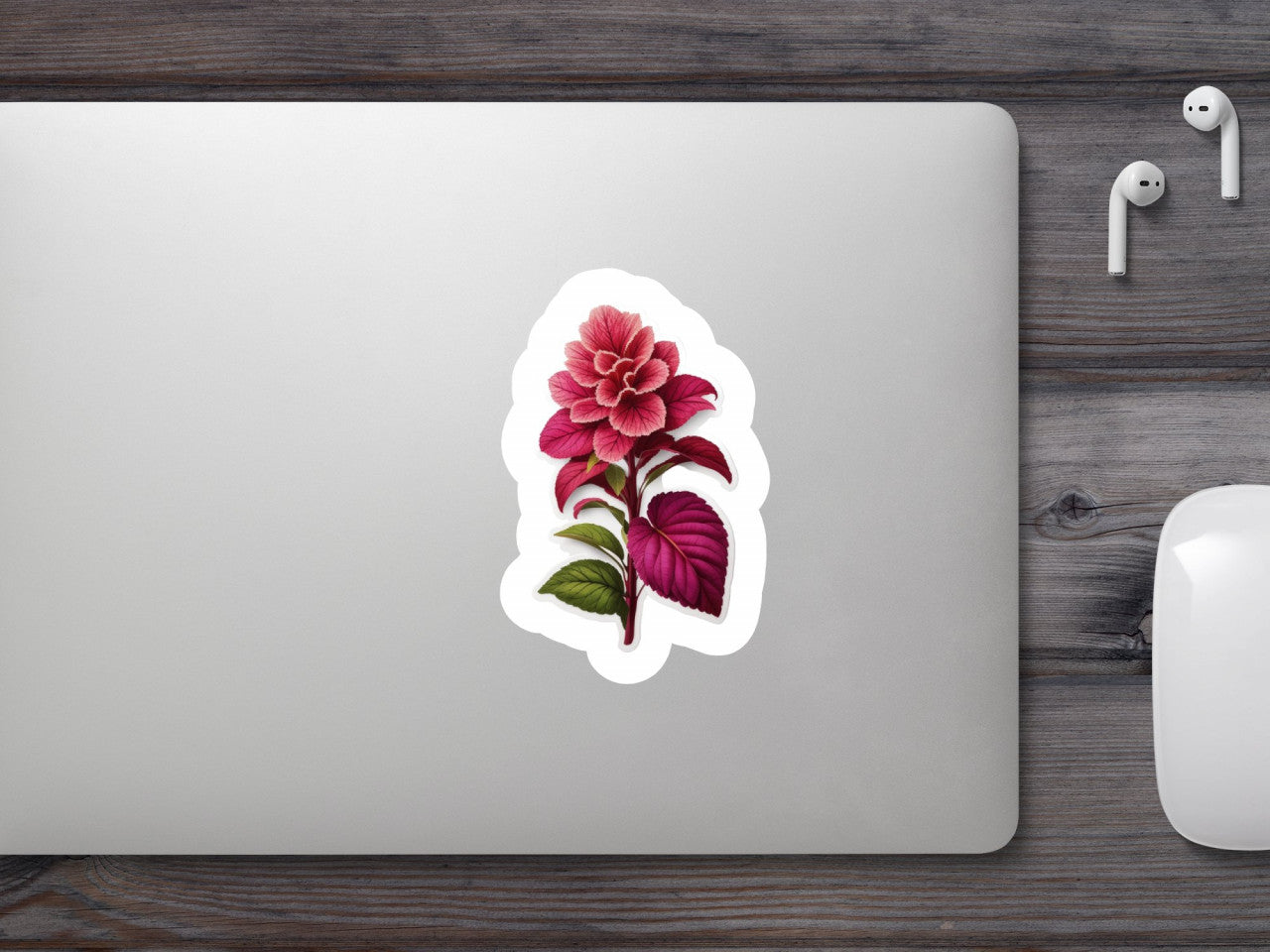 Set 3 bucati, Sticker decorativ, Floare de Amaranth, Rezistent la apa, NO214, 6 cm, Multicolor