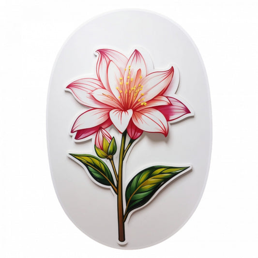 Set 3 bucati, Sticker decorativ, Floare de bouvardia, Rezistent la apa, NO264, 6 cm, Multicolor