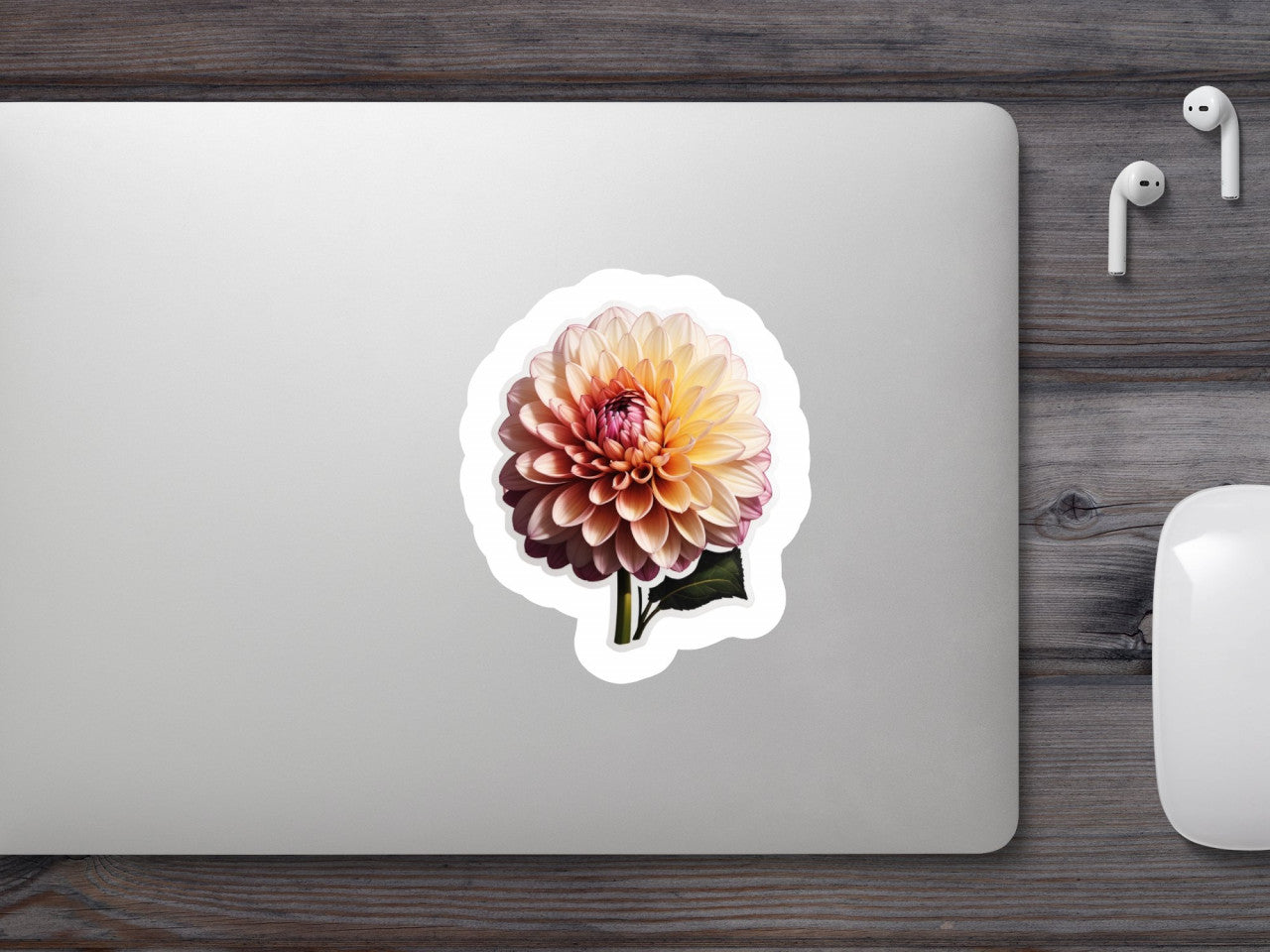 Set 3 bucati, Sticker decorativ, Floare de Dalie, Rezistent la apa, NO447, 6 cm, Multicolor