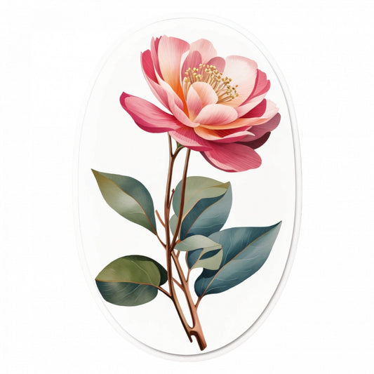Set 3 bucati, Sticker decorativ, Floare de eucalipt, Rezistent la apa, NO528, 6 cm, Multicolor