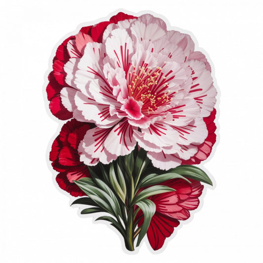 Set 3 bucati, Sticker decorativ, Floare de garofita, Rezistent la apa, NO478, 6 cm, Multicolor