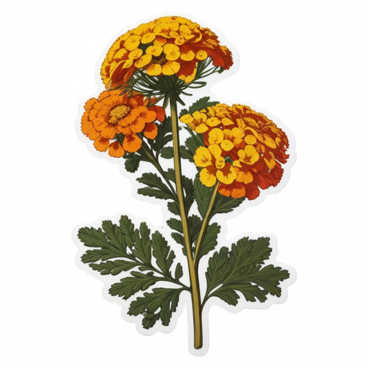 Set 3 bucati, Sticker decorativ, Flori de Tansy, Rezistent la apa, NO1279, 6 cm, Multicolor