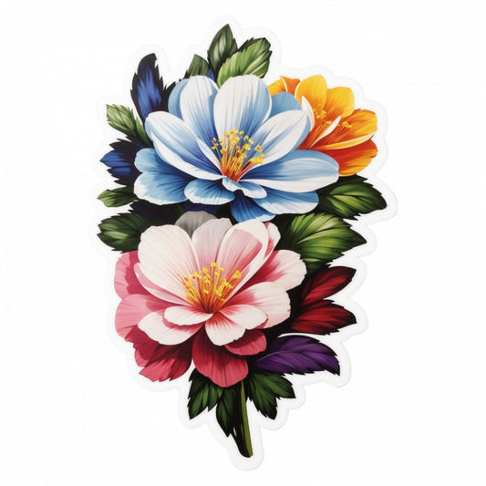 Set 3 bucati, Sticker decorativ, Flori Veronica, Rezistent la apa, NO1342, 6 cm, Multicolor