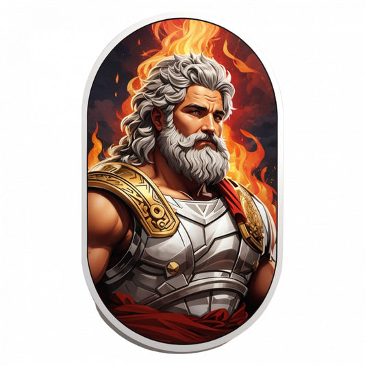 Set 3 bucati, Sticker decorativ, Hefaestus zeu grec cu platosa, Rezistent la apa, NO687, 6 cm, Multicolor