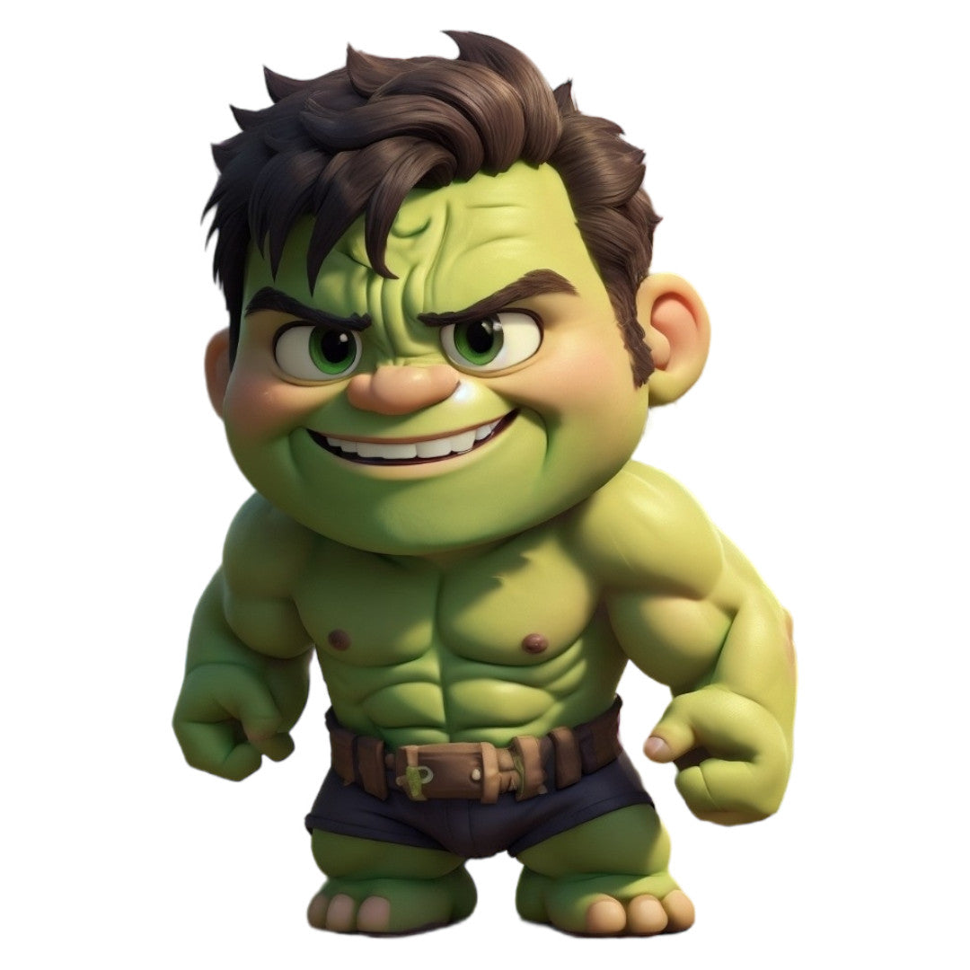 Set 3 bucati, Sticker decorativ, Hulk, Rezistent la apa, NO1675, 6 cm, Multicolor
