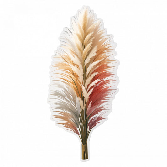 Set 3 bucati, Sticker decorativ, Iarba de pampas, Rezistent la apa, NO1005, 6 cm, Multicolor