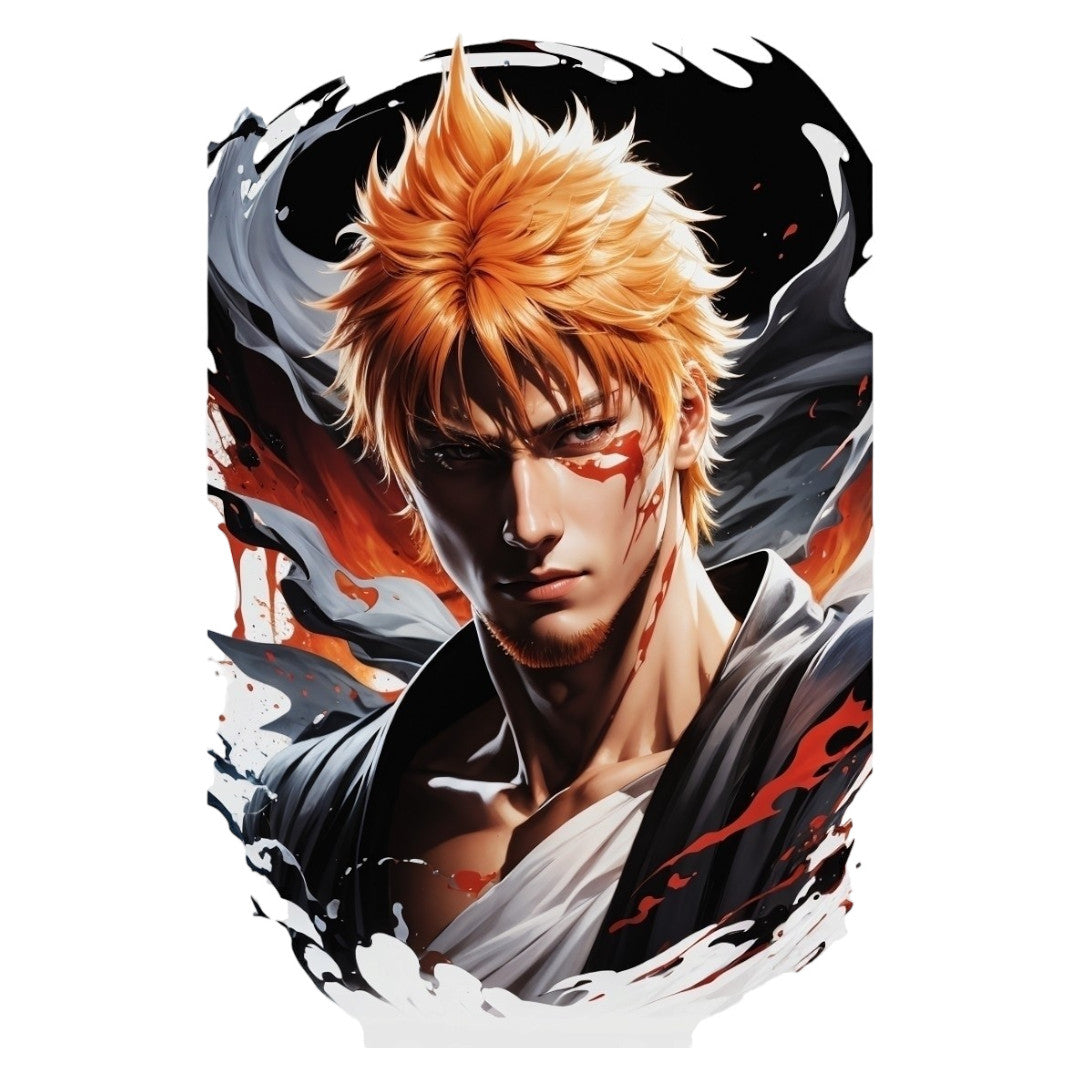 Set 3 bucati, Sticker decorativ, Ichigo Kurosaki, Rezistent la apa, NO2093, 6 cm, Multicolor