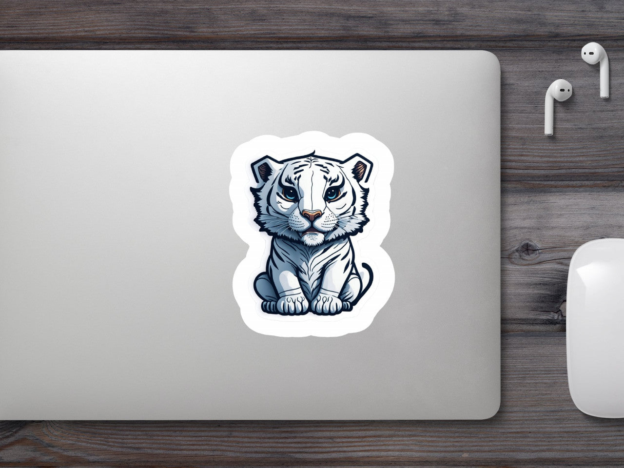 Set 3 bucati, Sticker decorativ, Leul alb, Rezistent la apa, NO1898, 6 cm, Multicolor