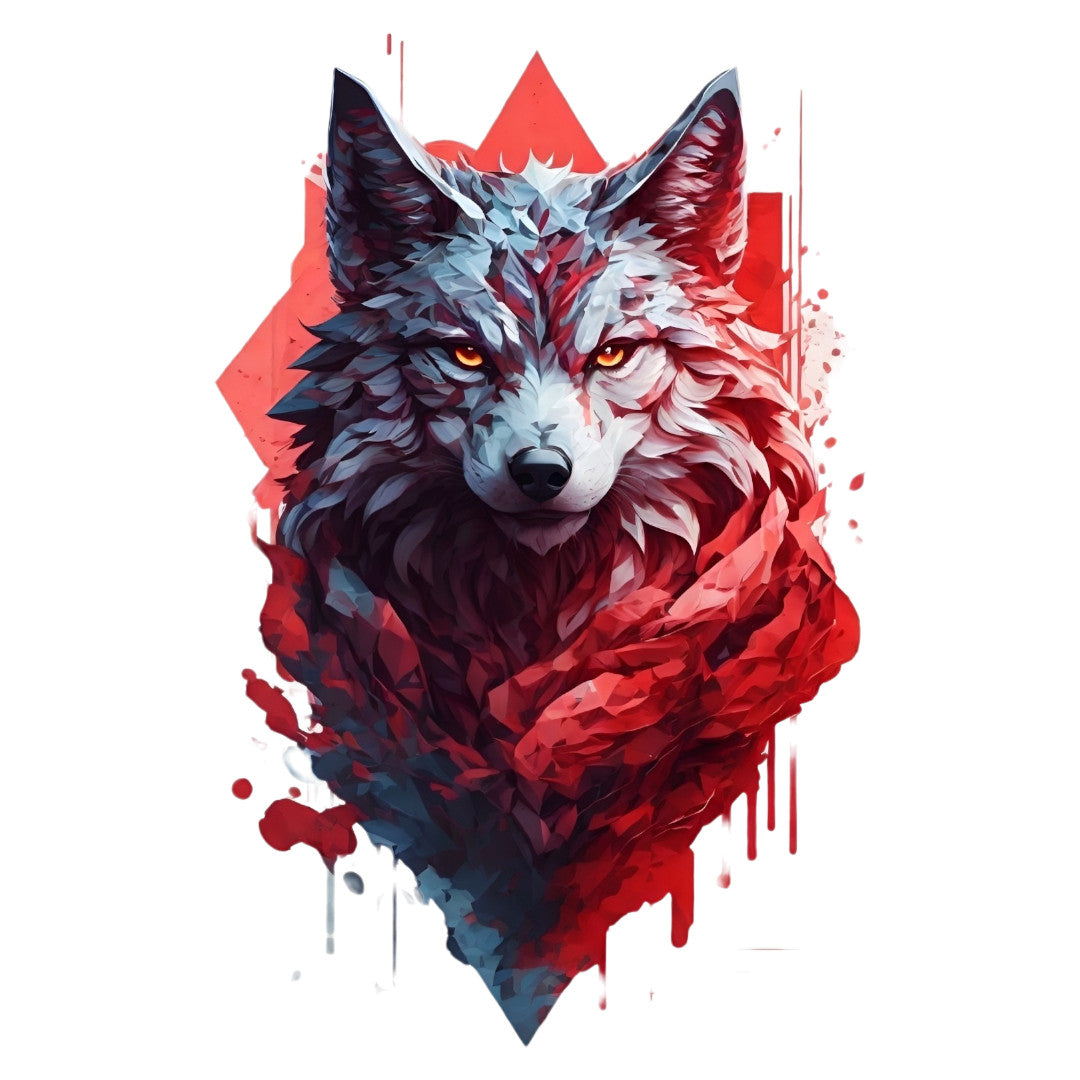 Set 3 bucati, Sticker decorativ, Lupul cenusiu, Rezistent la apa, NO1527, 6 cm, Multicolor