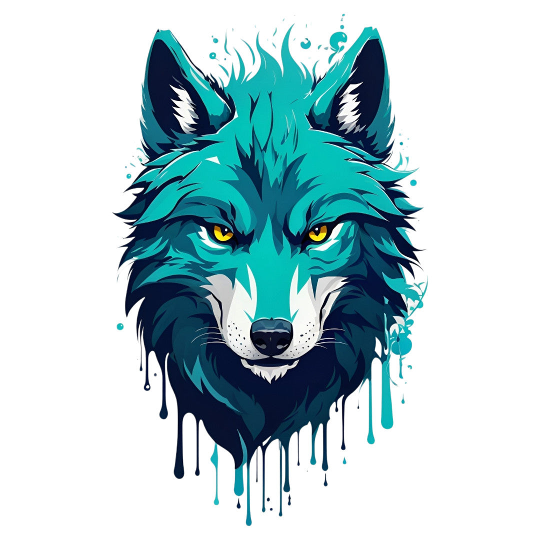 Set 3 bucati, Sticker decorativ, Lupul cu privirea de foc, Rezistent la apa, NO1624, 6 cm, Multicolor