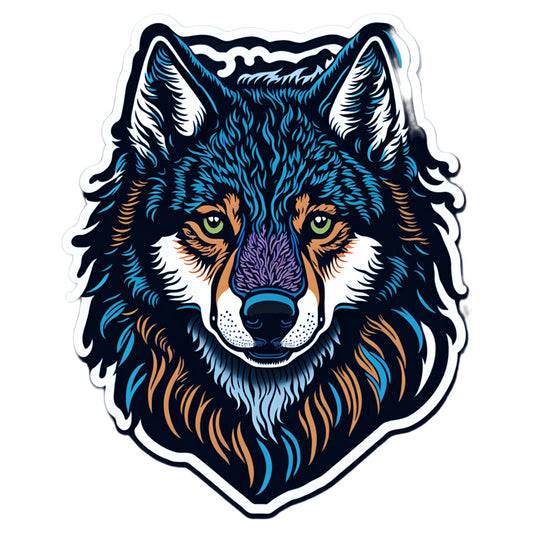 Set 3 bucati, Sticker decorativ, Lupul cu urechi ascutite, Rezistent la apa, NO1903, 6 cm, Multicolor