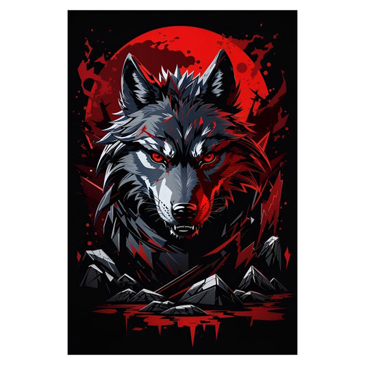 Set 3 bucati, Sticker decorativ, Lupul insangerat, Rezistent la apa, NO1713, 6 cm, Multicolor