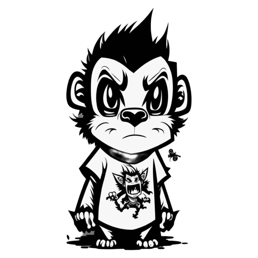 Set 3 bucati, Sticker decorativ, Maimutica suparata, Rezistent la apa, NO2279, 6 cm, Multicolor