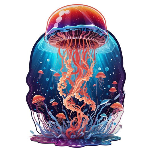 Set 3 bucati, Sticker decorativ, Meduze dantelate, Rezistent la apa, NO1964, 6 cm, Multicolor