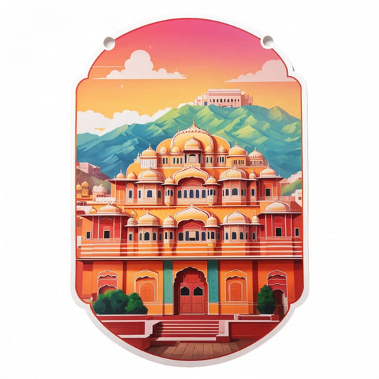 Set 3 bucati, Sticker decorativ, Oras Jaipur, Rezistent la apa, NO745, 6 cm, Multicolor