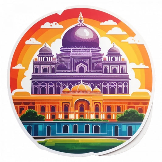 Set 3 bucati, Sticker decorativ, Orasul Delhi, Rezistent la apa, NO468, 6 cm, Multicolor