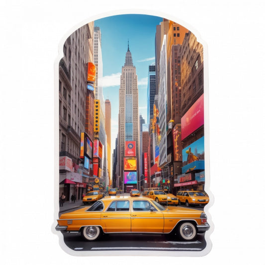 Set 3 bucati, Sticker decorativ, Orasul New York wallstreet, Rezistent la apa, NO960, 6 cm, Multicolor