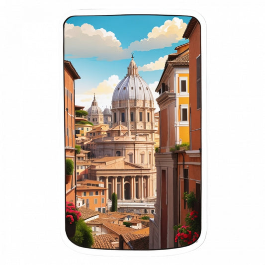Set 3 bucati, Sticker decorativ, Orasul Roma, Rezistent la apa, NO1139, 6 cm, Multicolor