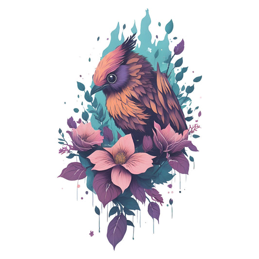 Set 3 bucati, Sticker decorativ, Pasarea maiastra, Rezistent la apa, NO1521, 6 cm, Multicolor