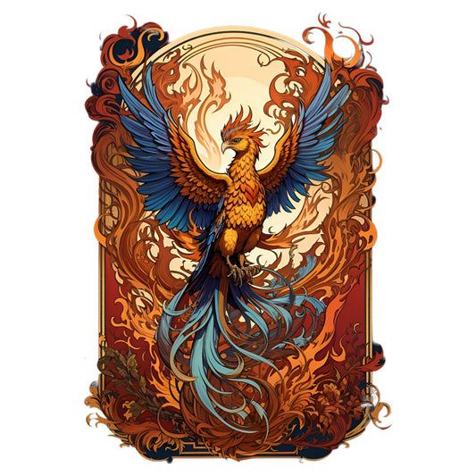 Set 3 bucati, Sticker decorativ, Pasarea Phoenix, Rezistent la apa, NO1931, 6 cm, Multicolor