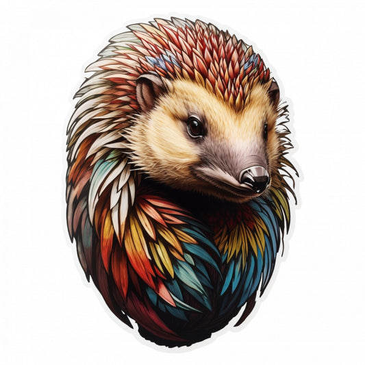 Set 3 bucati, Sticker decorativ, Personaj mitologic Echidna portret, Rezistent la apa, NO505, 6 cm, Multicolor