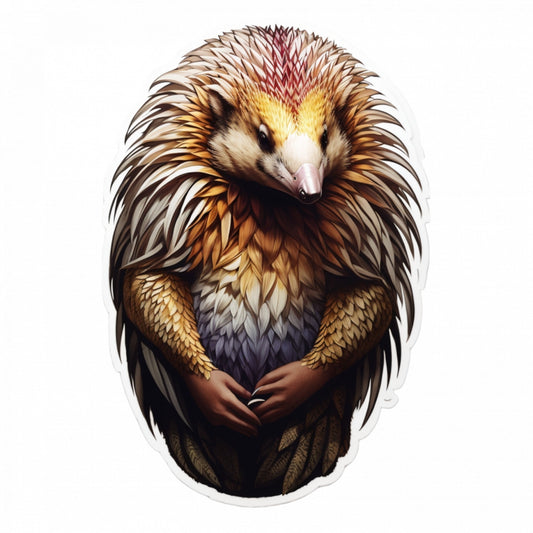 Set 3 bucati, Sticker decorativ, Personaj mitologic Echidna, Rezistent la apa, NO504, 6 cm, Multicolor