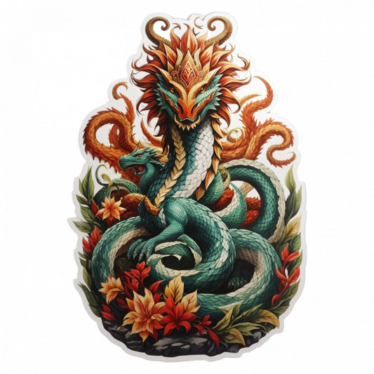 Set 3 bucati, Sticker decorativ, Personaj mitologic Hydra, Rezistent la apa, NO732, 6 cm, Multicolor