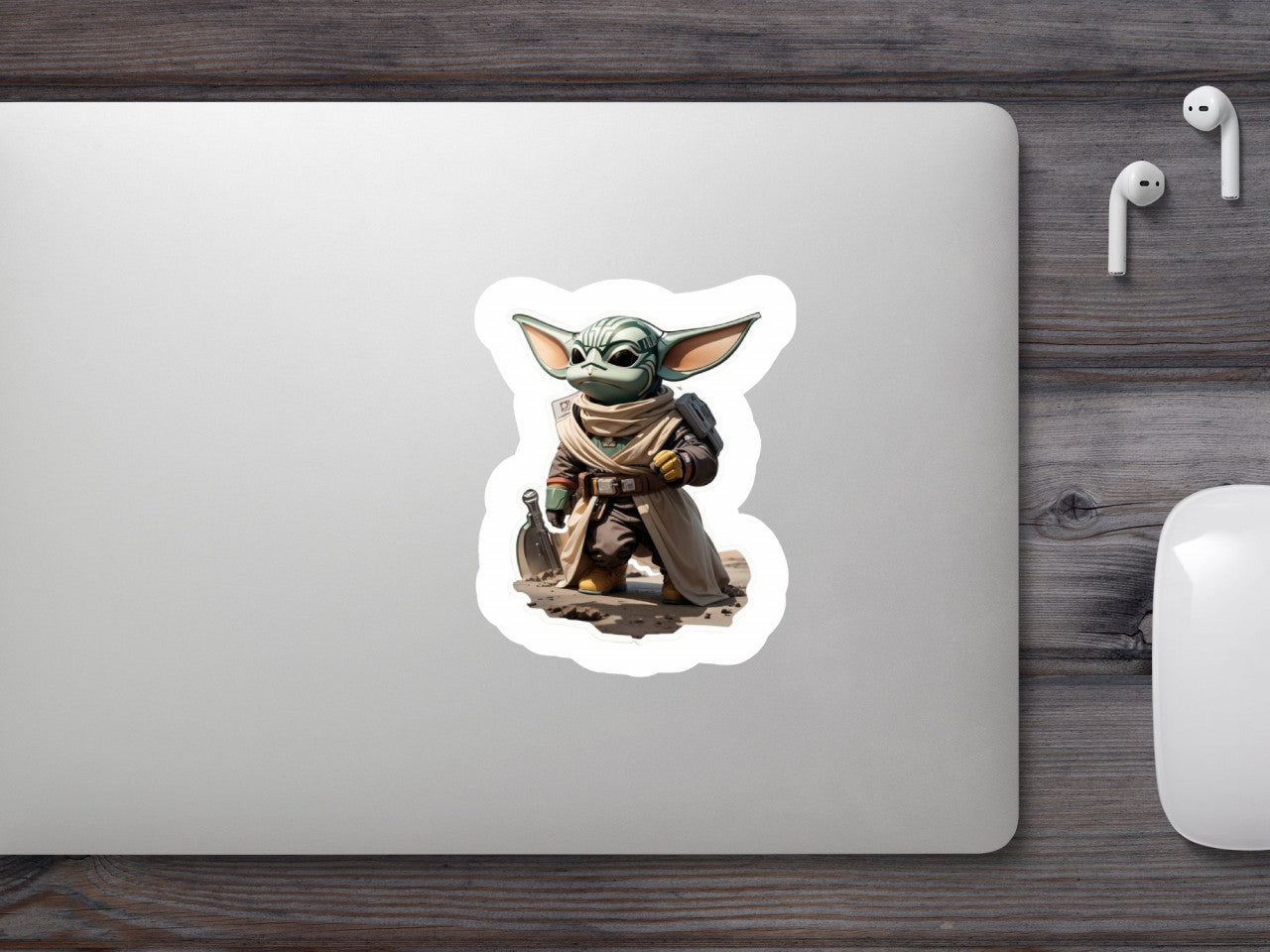 Set 3 bucati, Sticker decorativ, Personaj Yoda baby, Rezistent la apa, NO2084, 6 cm, Multicolor